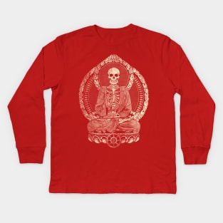 Starving Buddha - Weathered Halftone Kids Long Sleeve T-Shirt